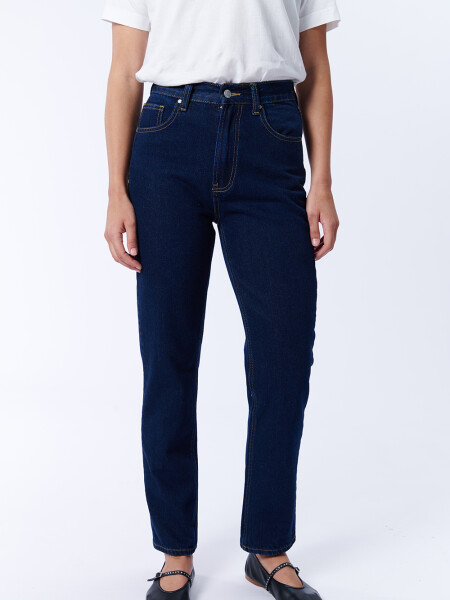 Pantalón Jean Recto Clásico Azul Oscuro
