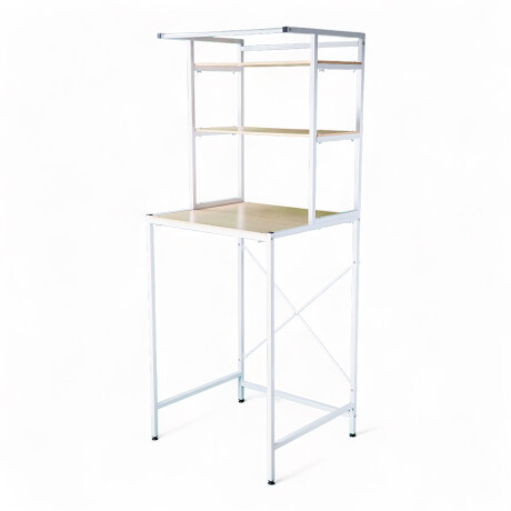Mueble Hierro y Madera Racks Sobre Lavarropa, Ancho 70cm Blanco
