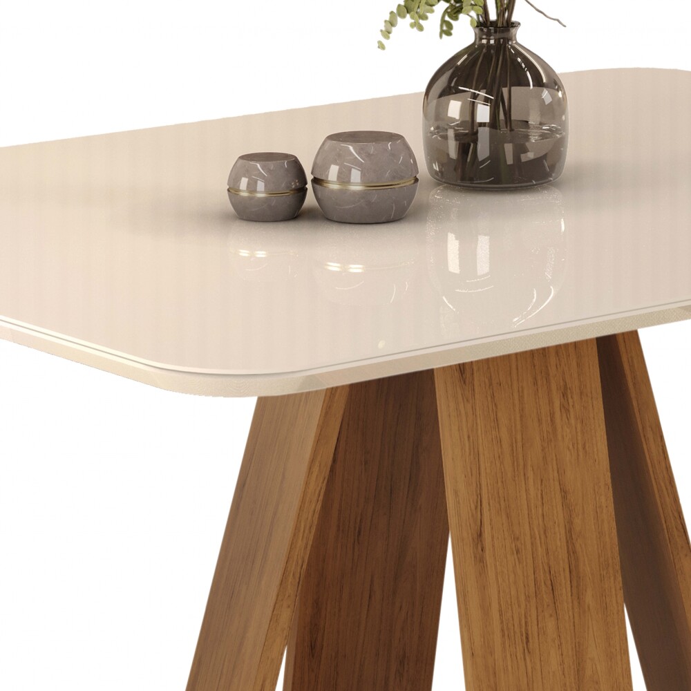 Mesa de Comedor Celeste Blanco Beige