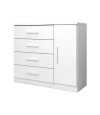 Comoda Zapatera Genova Plus 1 Puerta 4 Cajones Blanco