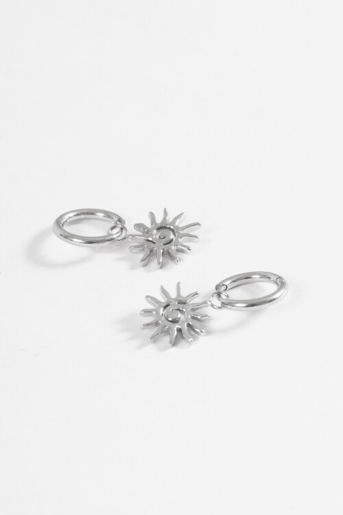 Caravanas dije sol acero plateado