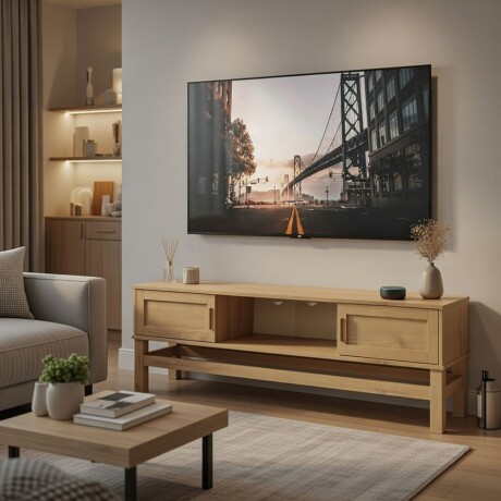 RACK APARADOR PARA TV O AUDIO 2 PUERTAS EN MADERA MACIZA RACK APARADOR PARA TV O AUDIO 2 PUERTAS EN MADERA MACIZA