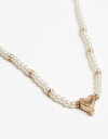 Collares Cortos Perla Collar Corto Perlas Y Corazón - Dorado