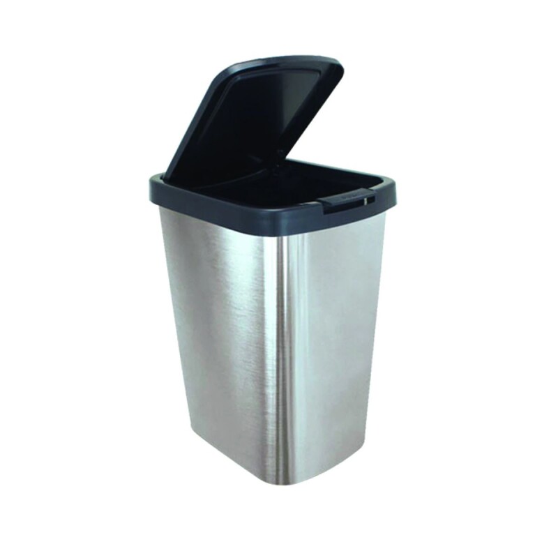 Papelera tapa click 9 plástico lts GRIS