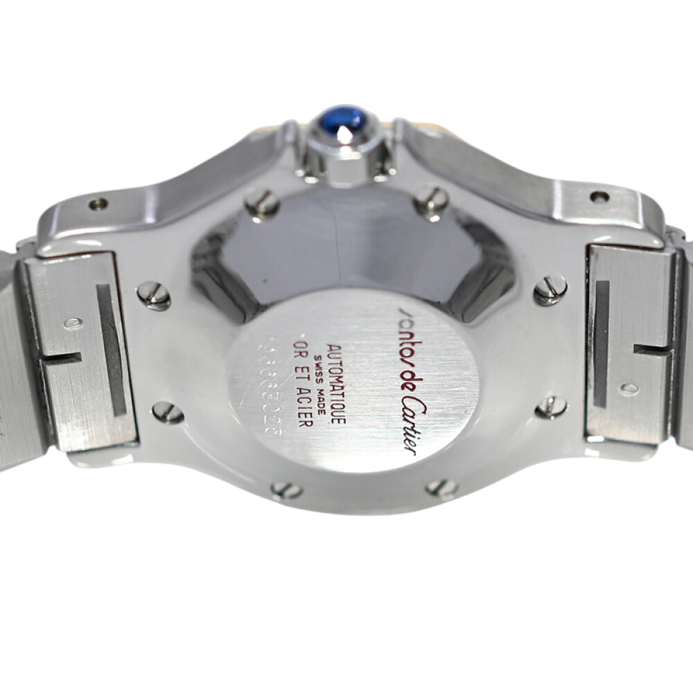 Cartier Santos Octagon unisex modelo 2966 automático con calendario, acero y oro Cartier Santos Octagon unisex modelo 2966 automático con calendario, acero y oro