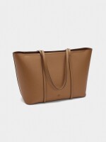 Bolso Shopper Con Cremallera camel