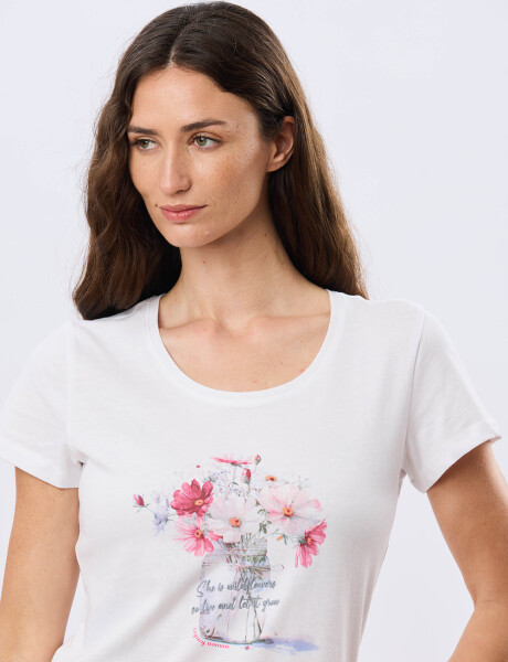 REMERA ESTAMPADA DE ALGODÓN Blanco