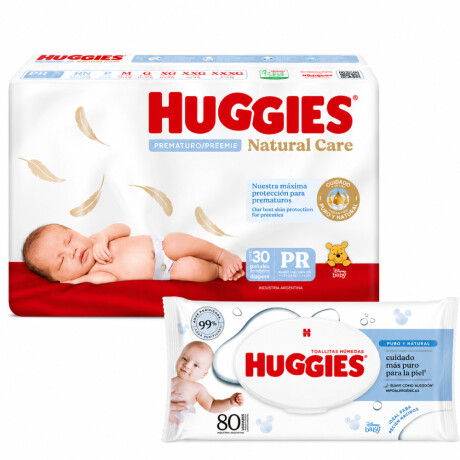 Pack Huggies Pañales Natural Care PR 30 Unidades Toallitas Húmedas Puro y Natural 80 Unidades Pack Huggies Pañales Natural Care PR 30 Unidades Toallitas Húmedas Puro y Natural 80 Unidades