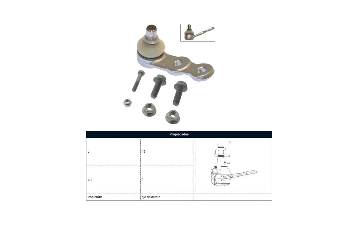 Rotula Chev Corsa Combo/Corsa 95-13 Der/Izq Rotula Chev Corsa Combo/Corsa 95-13 Der/Izq