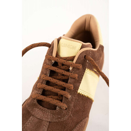 Zapatilla Gamuza Combinada Chocolate