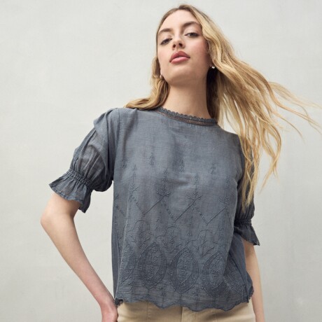 BLUSA MILAN Gris Crema