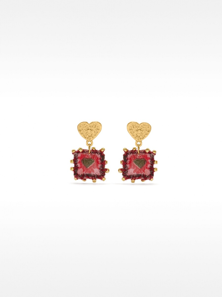 Pendientes Corazones - Plata De Ley 925 - rosa 