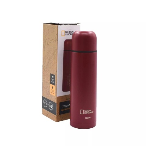 Termo Bala Metálico National Geographic 500 ml ROJO