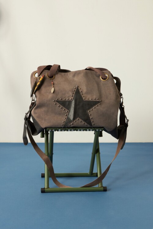 Bolso oversize canvas gris