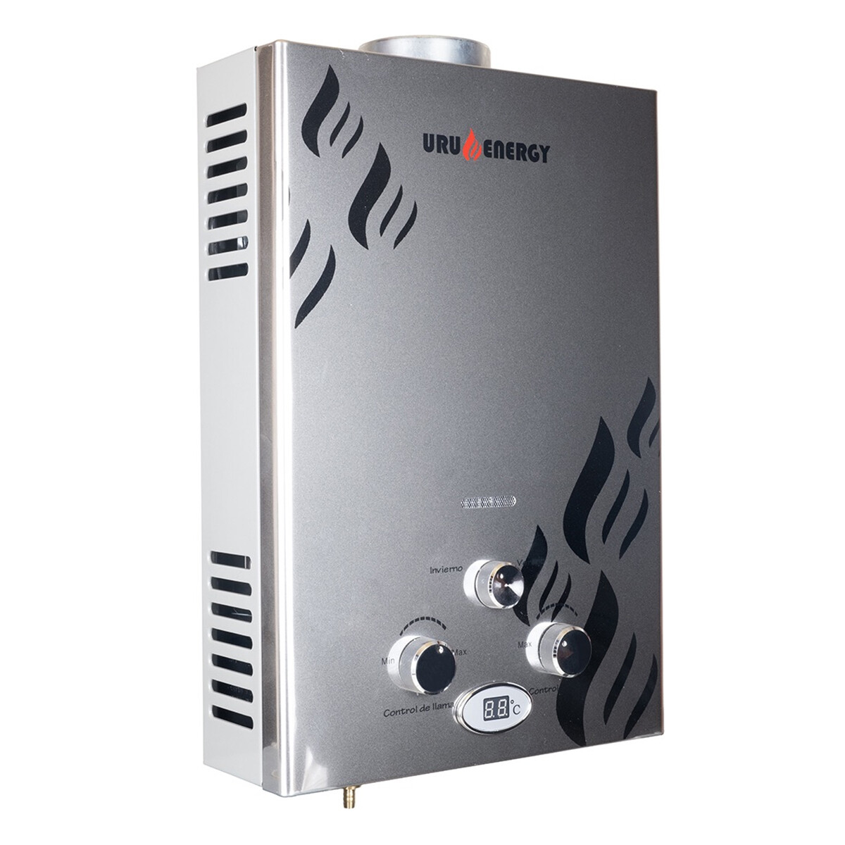 Calentador A Gas Uruenergy 6lt/min Tiro Natural La Tentación Color Inox 