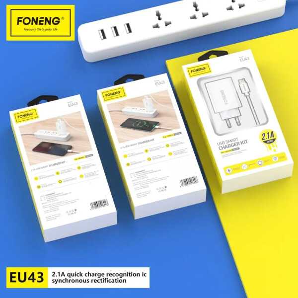 Cargador Foneng Eu43 + Cable Lightningiphone 2.1a CARGADOR FONENG EU43 IPHONE 2.1A