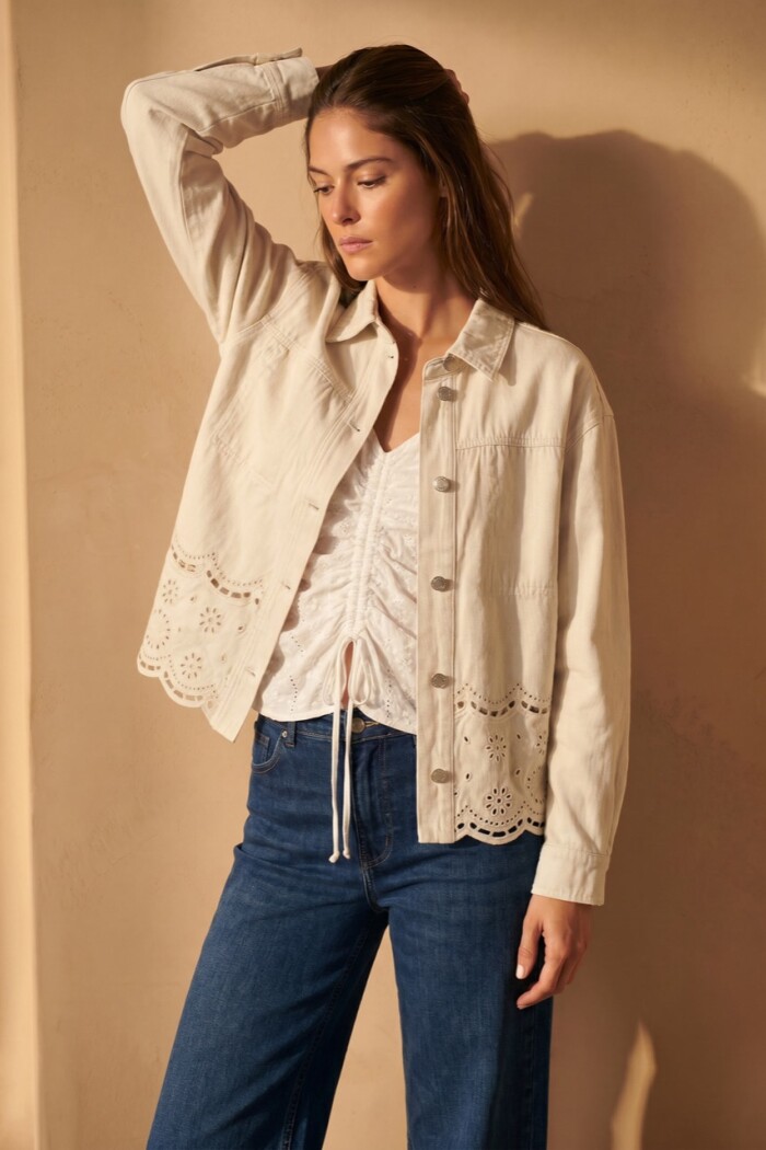Sobrecamisa Broderie Nácar