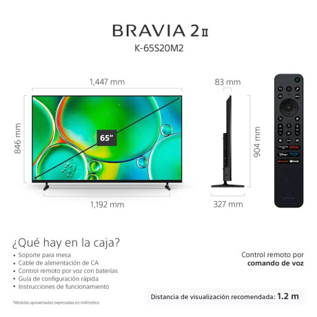 Smart TV Sony 65 4K Ultra HD Bravia 2 K-65S20M2