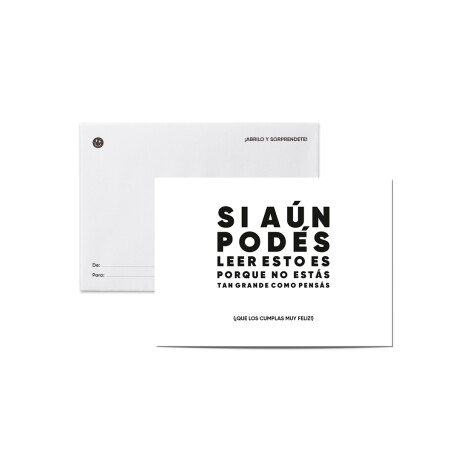 Tarjeta smile con sobre Si aún podés leer esto Sc
