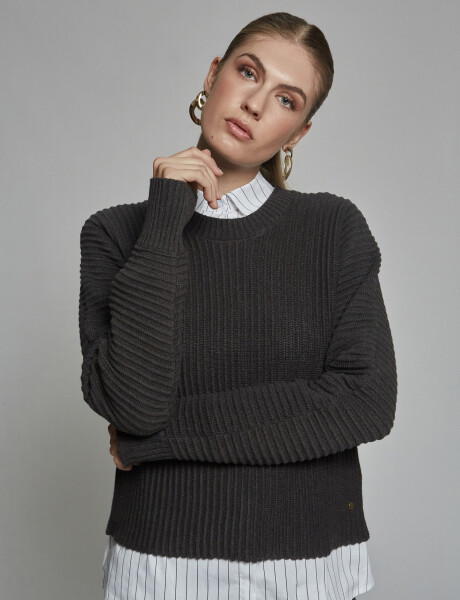 Sweater estructuras gris oscuro