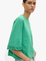 Blusa Con Detalles Crochet 100% Algodón verde