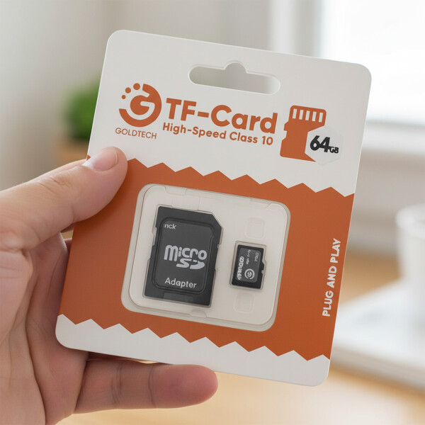 Tarjeta Memoria Micro Sd 64gb Goldtech Clase 10 + Adaptador Color Negro