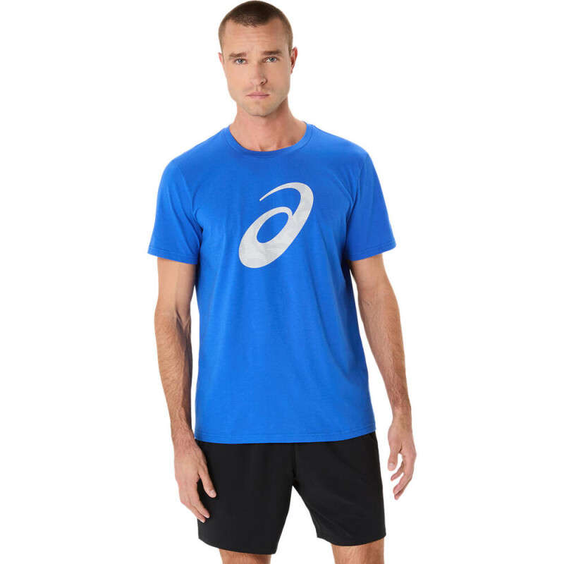 Polo Training Spiral Logo Graphic Cotton Blend Tee Hombre Illusion Blue