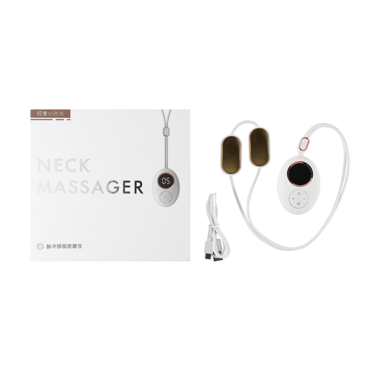 Masajeador de Cuello Colgante Eléctrico con Calor 5 Modos - Color Blanco 