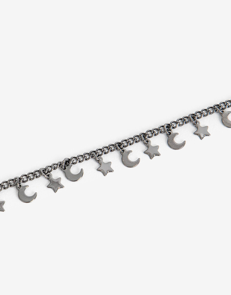 Pulseras Flexibles Metal Pulsera Metal Estrellas - Plateado Hematite