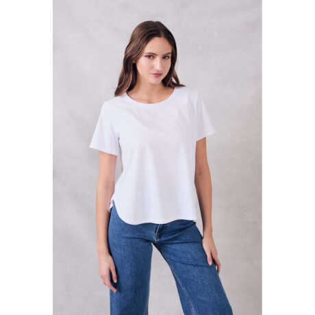Remera Algodon Peinado Blanco