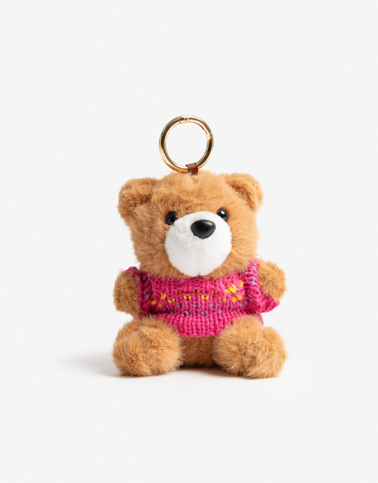 Llavero Cozy Llavero Y Bag Charm Peluche Oso - Combinacion Bicolor