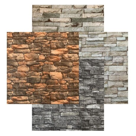 REVESTIMIENTO AUTO ADHESIVO 3D 70 X 77 CM X 3 MM - PIEDRA X 10 UNIDADES REVESTIMIENTO AUTO ADHESIVO 3D 70 X 77 CM X 3 MM - PIEDRA X 10 UNIDADES
