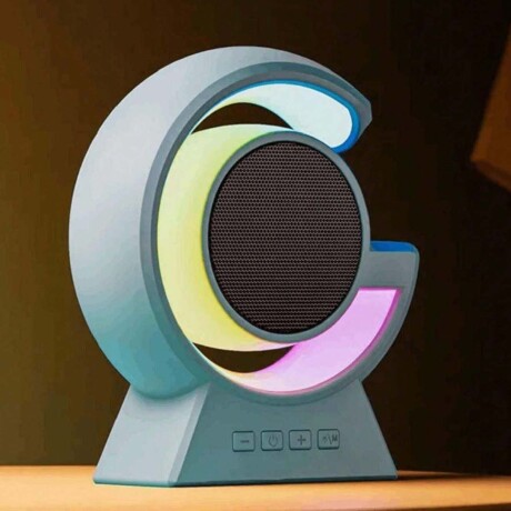 Parlante Pequeño Bluetooth Inalámbrico Portable c/ Luces RGB Celeste