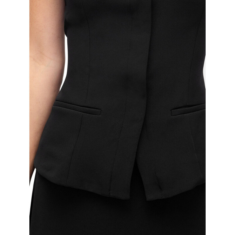 STRAPLESS TAILORED VEST TRUE BLACK