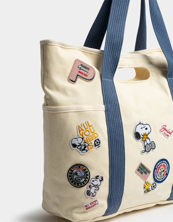 Shopper Cartera Shopper Snoopy - Blanco Crudo