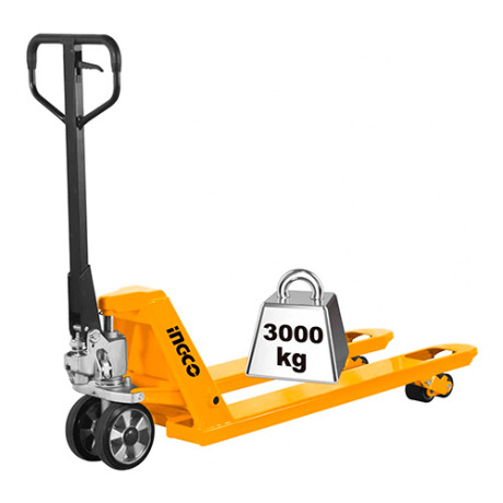 TRASPALETA PORTA PALLET 3000KG INGCO HHPT01301 AMARILLO-NEGRO