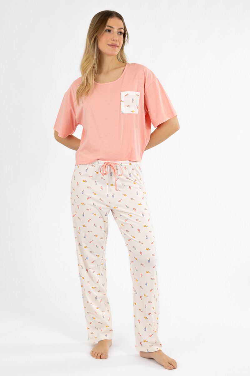 Pijama lobster pantalon Rosa coral