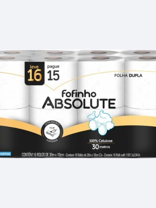 Papel Higienico Fofinho Absolute Doble Hoja 16x30mts Papel Higienico Fofinho Absolute Doble Hoja 16x30mts