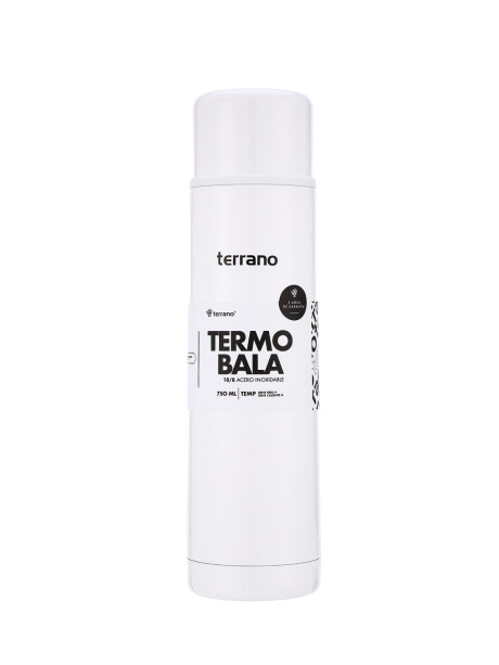 Termo Bala 750ML Metalizado Blanco Metalizado
