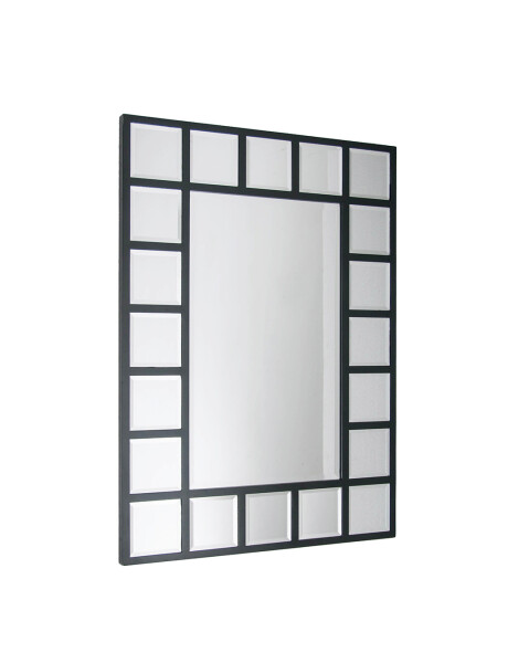 ESPEJO MADERA BORDE CUADRICULADO 61x85CM NEGRO ESPEJO MADERA BORDE CUADRICULADO 61x85CM NEGRO