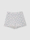 Pantalon Corto Con Estampado De Ramitas Blanco