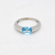 Anillo En Oro 18K Blanco Y Topacio Anillo En Oro 18K Blanco Y Topacio