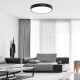 Luminaria Plafon Led Circular 30cm Metal Iluminacion Luz Negro