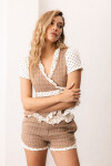 Short Bruna Beige y Blanco