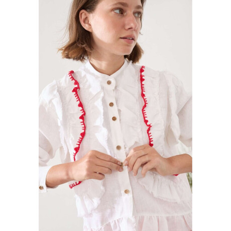 Camisa Vuelo Crochet Blanco