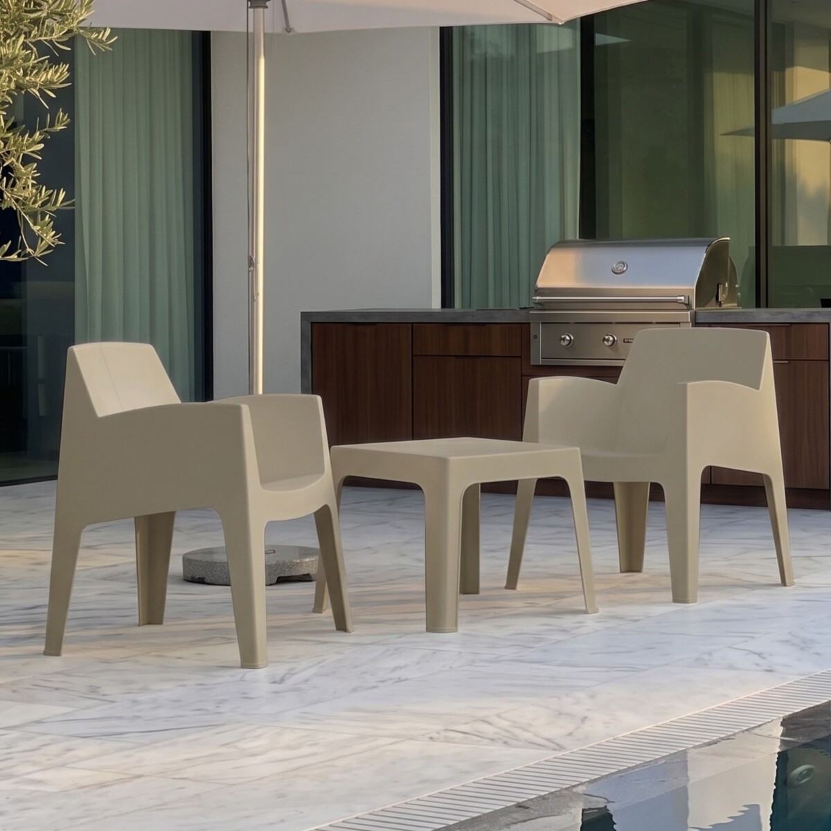Set de Jardín Mesa + 2 sillas - Magna - Marrón 