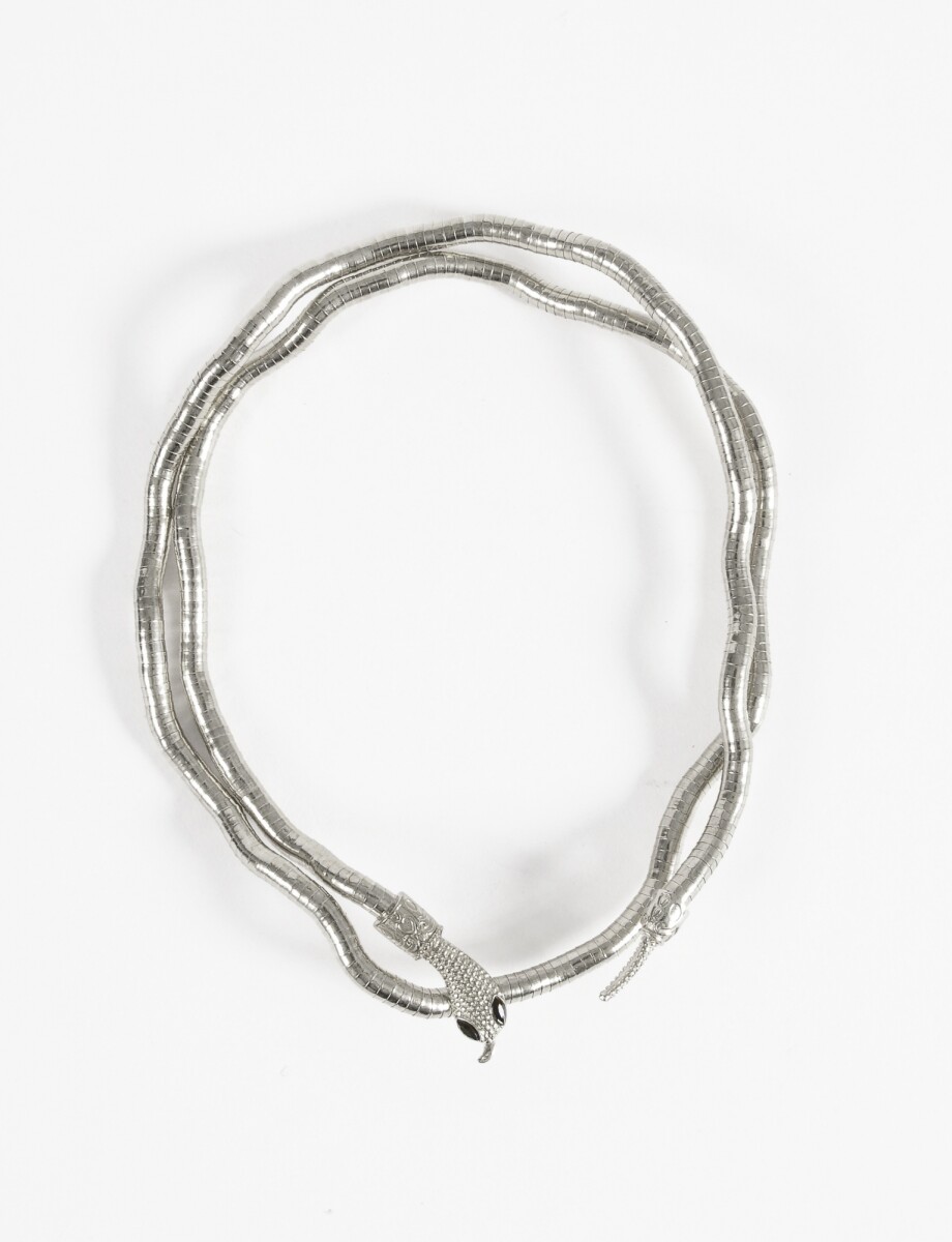 Collar snake moldeable - plateado 