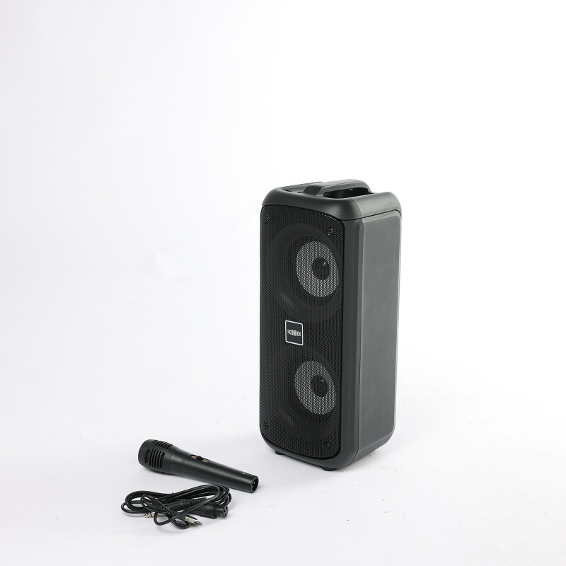 Parlante Torre portatil bluetooth con luces vertical incluye micrófono 2 x 4" Parlante Torre portatil bluetooth con luces vertical incluye micrófono 2 x 4"