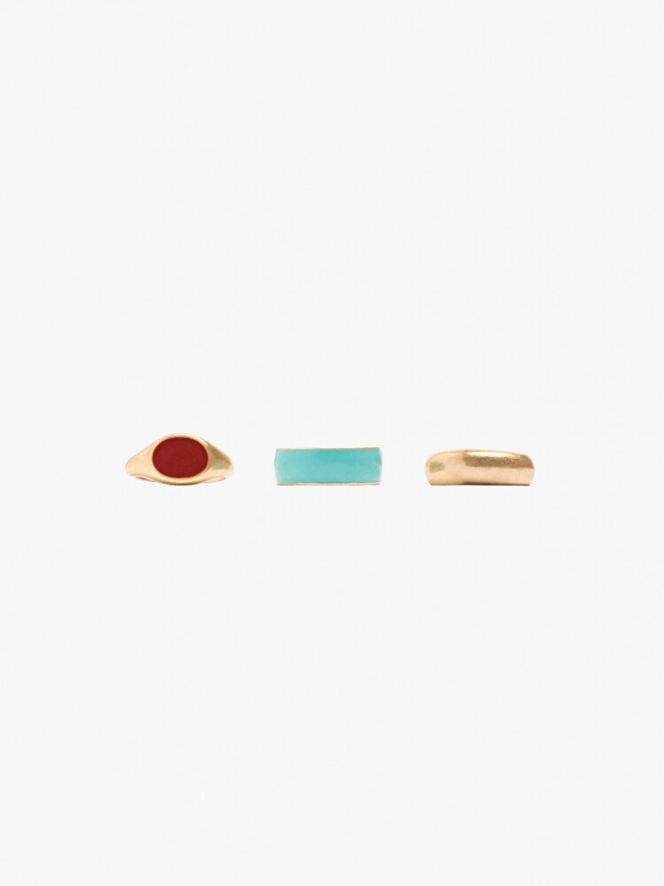 Set De Anillos Con Esmalte multicolor