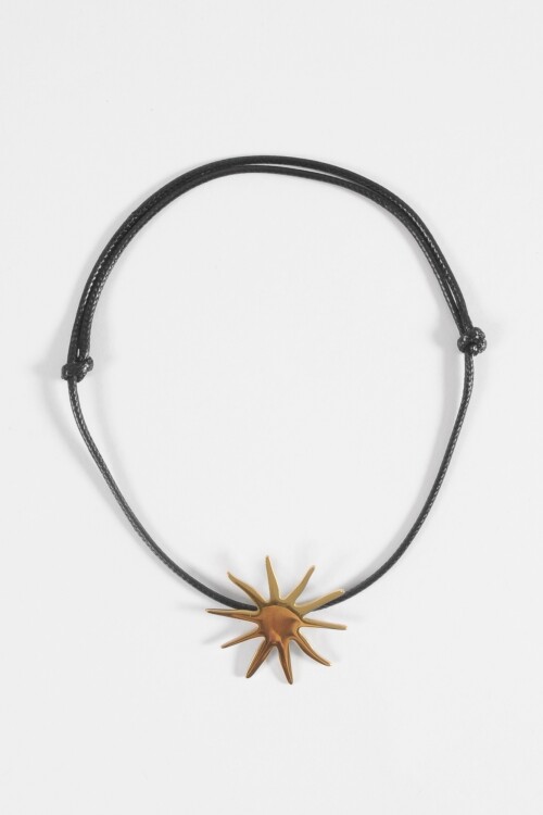Collar dije estrella irregular acero dorado